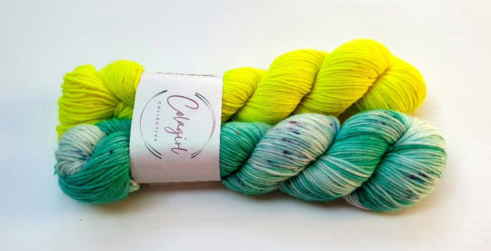Pas De Deux 2x50g 4ply/Fingering Swagman 'Acid & Mermaid Tail'