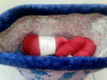 Load image into Gallery viewer, Draw String Project Bag Large - Blue Cherry Blossoms