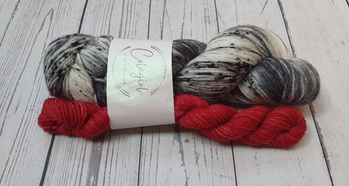 Sock Set Swagman 4ply/Fingering 'Dark Shadow & Scarlett Letter'