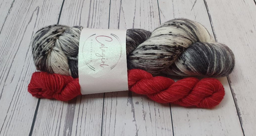 Sock Set Swagman 4ply/Fingering 'Dark Shadow & Scarlett Letter'