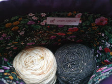 Load image into Gallery viewer, Draw String Project Bag Medium - Burgundy Fowers