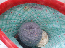 Load image into Gallery viewer, Draw String Project Bag Large - Orange Knitting Sheep