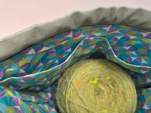 Load image into Gallery viewer, Draw String Project Bag with Pockets &amp; Handle Small - Tea Cups