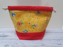 Load image into Gallery viewer, Draw String Project Bag Medium - Red Flowers