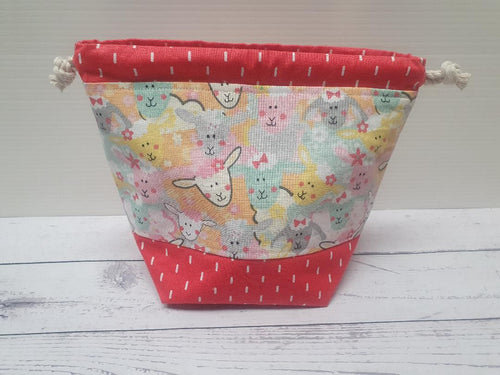 Draw String Bag Small - Orange Sheep