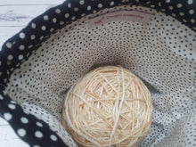 Load image into Gallery viewer, Draw String Project Bag Small - Black Flowers