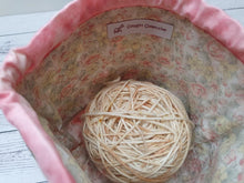 Load image into Gallery viewer, Draw String Project Bag Small - Pink Flowers