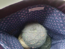 Load image into Gallery viewer, Draw String Project Bag Large - Purple Peacock