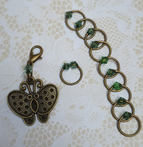 Stitch Marker Set Bronze Butterfly