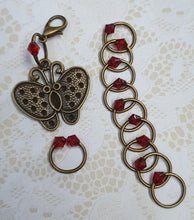 Load image into Gallery viewer, Stitch Marker Set Bronze Butterfly