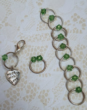 Load image into Gallery viewer, Stitch Marker Set &#39;Green&#39; Goldtone, Silvertone or Bronzetone