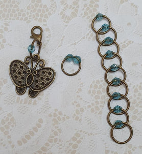 Stitch Marker Set Bronze Butterfly