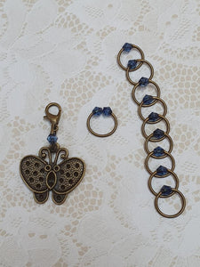 Stitch Marker Set Bronze Butterfly