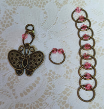 Load image into Gallery viewer, Stitch Marker Set Bronze Butterfly