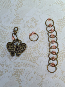 Stitch Marker Set Bronze Butterfly