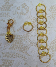 Load image into Gallery viewer, Stitch Marker Set &#39;Yellow&#39; Goldtone. Silvertone or Bronzetone