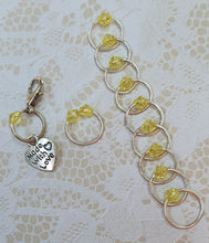 Load image into Gallery viewer, Stitch Marker Set &#39;Yellow&#39; Goldtone. Silvertone or Bronzetone